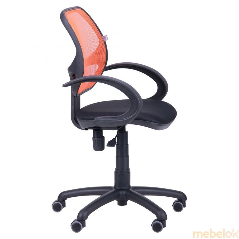 Кресло Байт АМФ-5 сиденье сетка черная - спинка сетка оранжевая от фабрики AMF (АМФ)