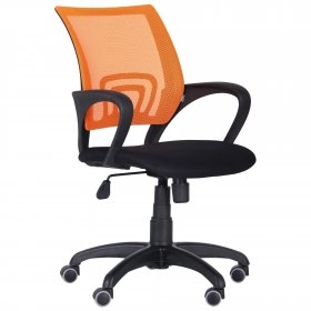Кресло Веб сетка черная-сетка оранжевая