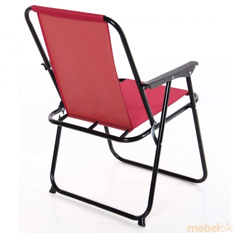 стілець з виглядом в обстановці (Стілець складаний Пікнік чорний-червоний)