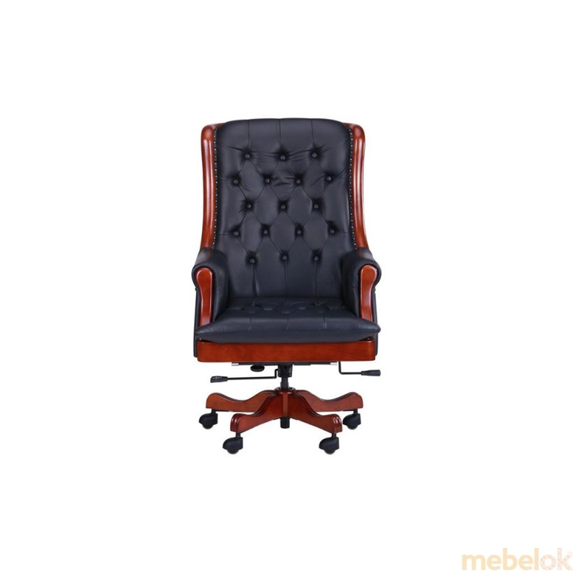 стілець з виглядом в обстановці (Крісло Лінкольн шкіра чорна (671-B+PVC))