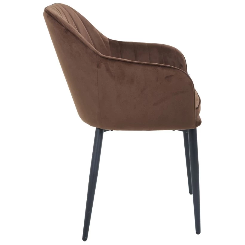 Обіднє крісло Paula, вельвет коричневий від фабрики AMF (АМФ)