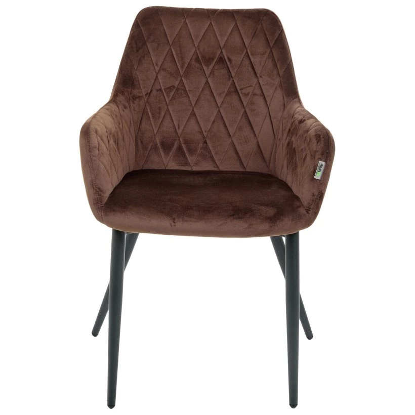 стілець з виглядом в обстановці (Обіднє крісло Venera, вельвет коричневий)