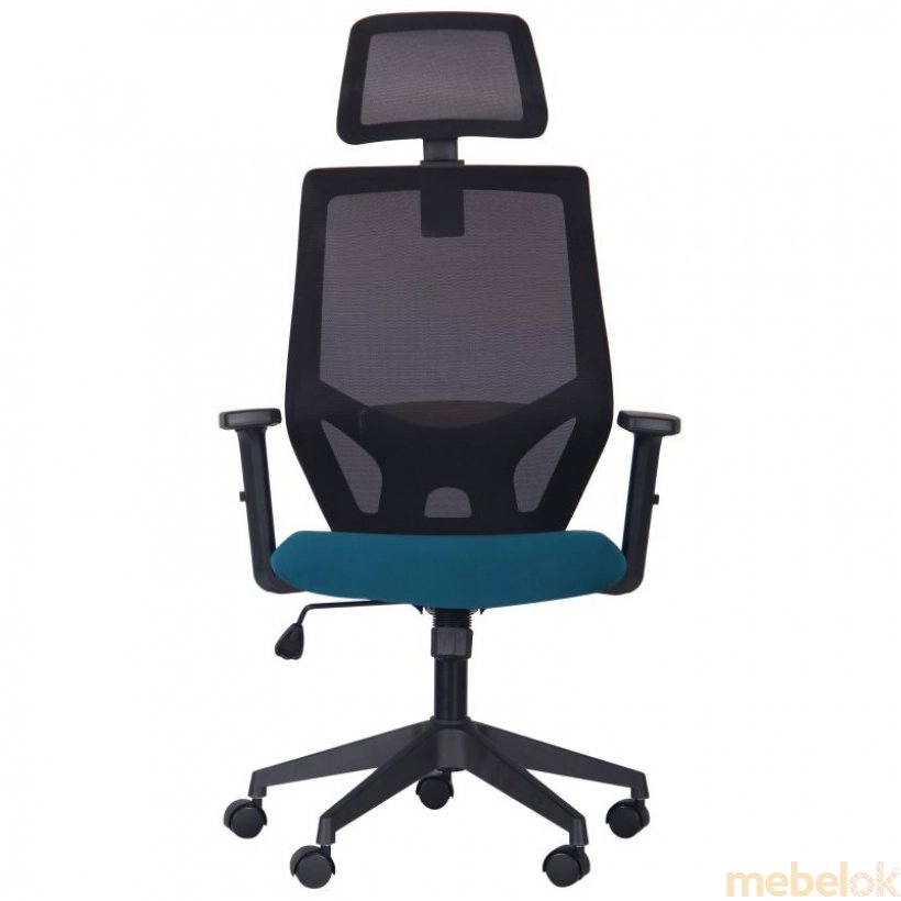 стілець з виглядом в обстановці (Кресло Lead Black HR (бирюза-чорний))