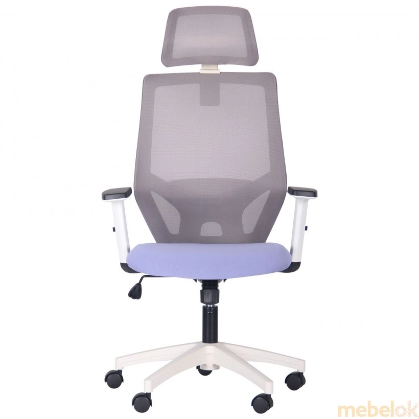 стул с видом в обстановке (Кресло Lead White HR (сиреневый-серый))