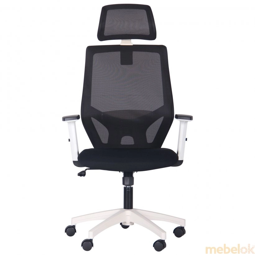 стул с видом в обстановке (Кресло Lead White HR (черный-черный))