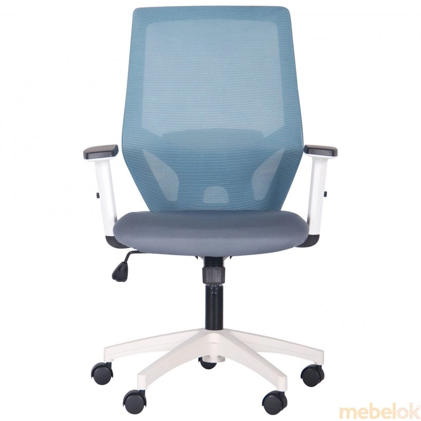 стілець з виглядом в обстановці (Крісло Lead White (сірий-аквамарин))