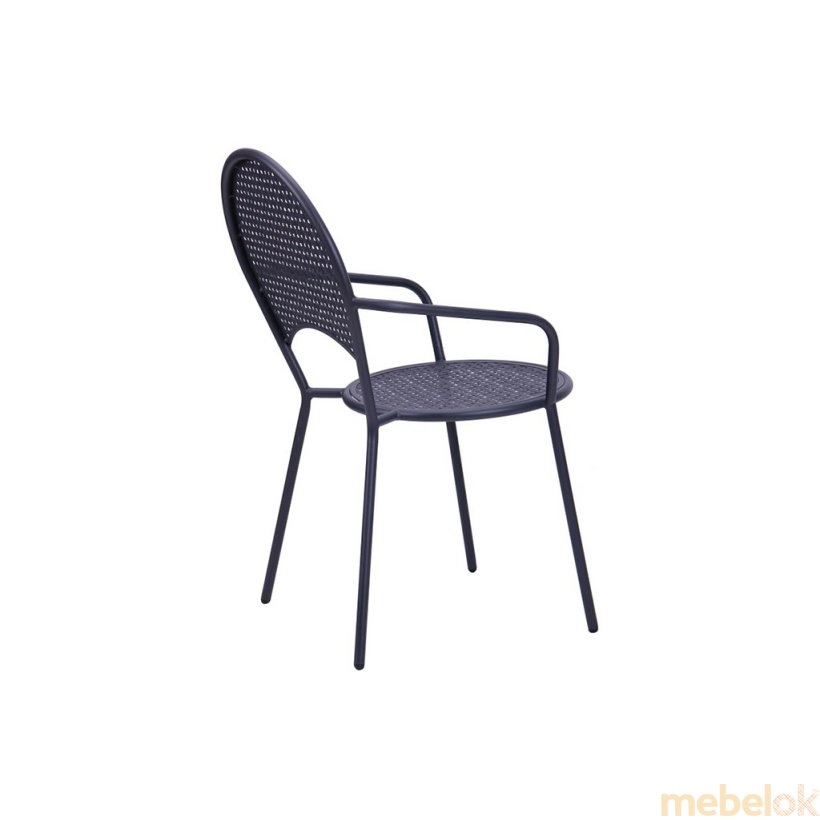 стілець з виглядом в обстановці (Стілець Анже hy-c091 сталь сітка рм-003 темно-сірий 7547)