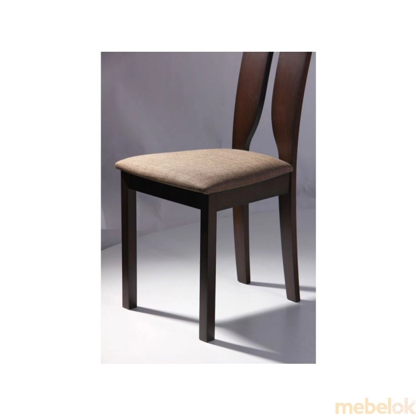 стул с видом в обстановке (Стул обеденный Дуглас СВ-2407YBH орех темный/ткань коричневый)