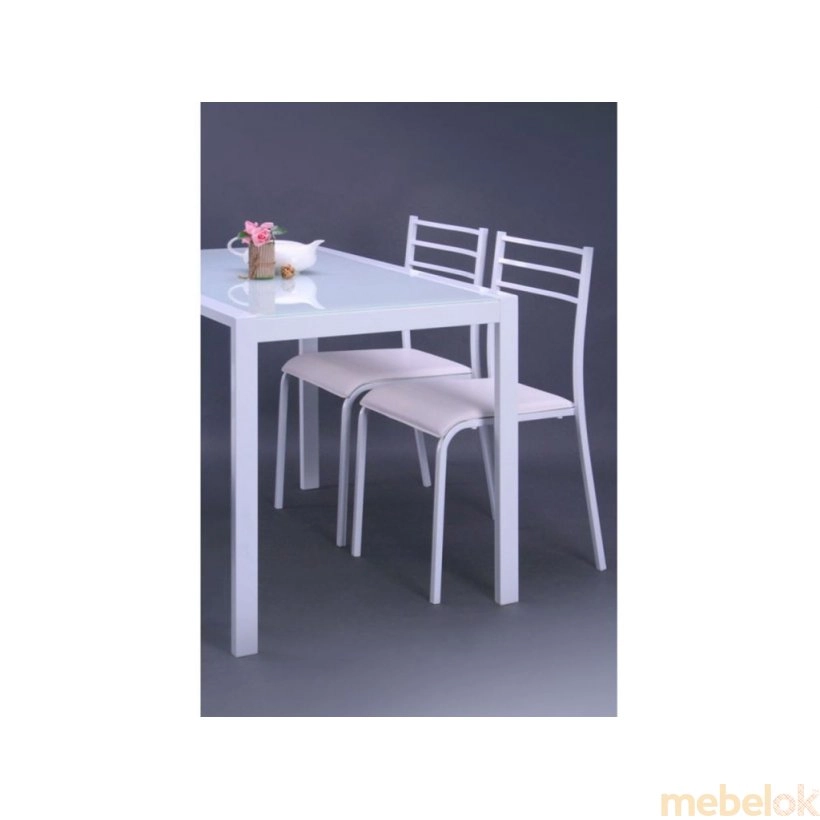 комплект стіл + стілець з виглядом в обстановці (Комплект Кмин стіл + 4 стільця (YS2458))