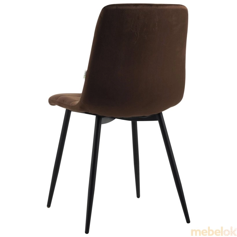 стілець з виглядом в обстановці (Стілець Cherry чорний - вельвет кавовий)