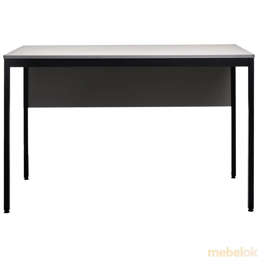 стіл з виглядом в обстановці (Стіл письмовий Осло чорний графіт, Сірий Шифер)