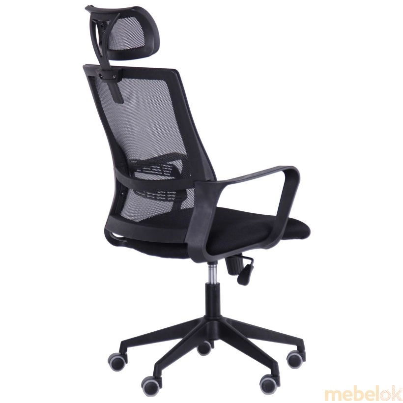 стул с видом в обстановке (Кресло Matrix HR сиденье А-1 спинка Сетка черная)