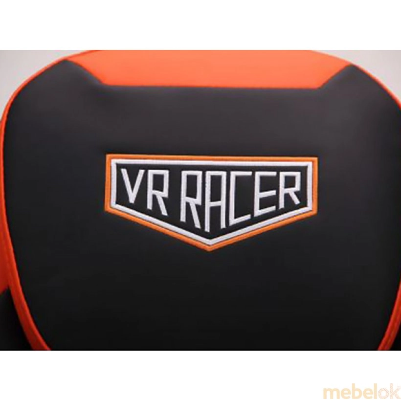 стул с видом в обстановке (Кресло VR Racer Expert Genius черный/оранжевый)