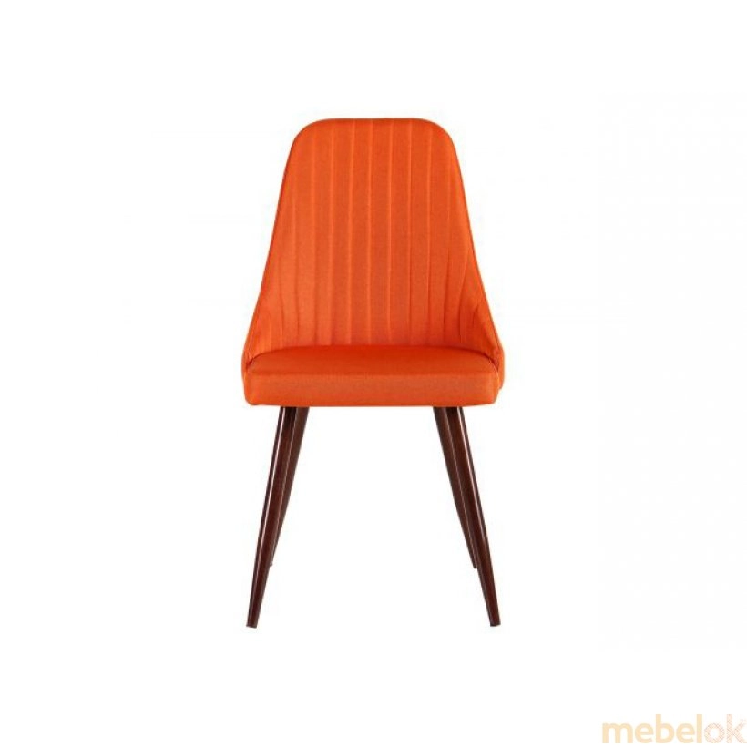 стул с видом в обстановке (Стул Jasmine орех/темно-оранжевый)
