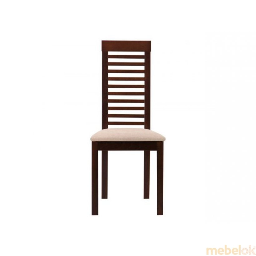 стул с видом в обстановке (Стул обеденный Брит орех темный/беж)