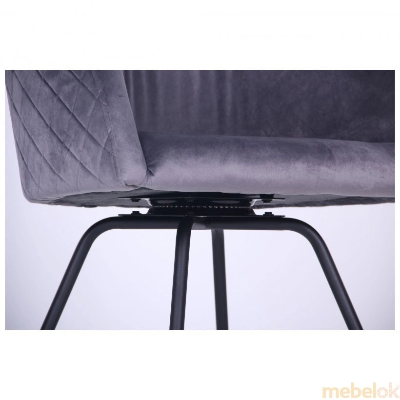 Крісло поворотне Sacramento чорний / велюр сірий від фабрики AMF (АМФ)