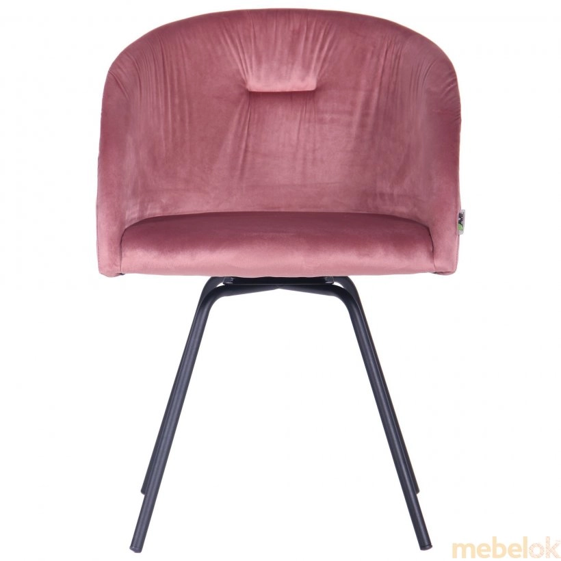 Кресло поворотное Sacramento черный/велюр розовый антик с другого ракурса