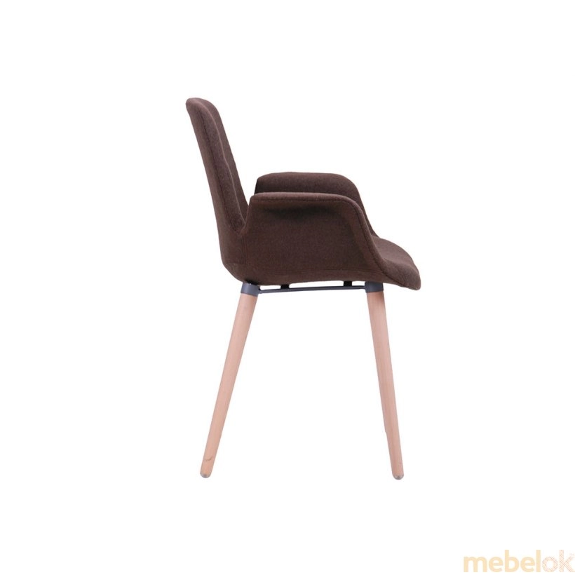 Кресло Leonar FB Wood пластик коричневый с другого ракурса