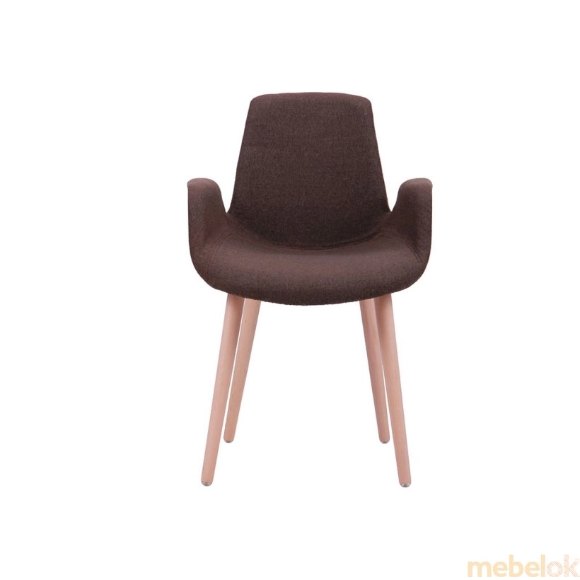 стул с видом в обстановке (Кресло Leonar FB Wood пластик коричневый)