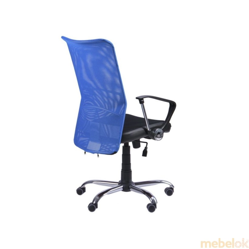 стул с видом в обстановке (Кресло АЭРО HB сиденье Сетка черная, Неаполь N-20/спинка Сетка синяя)
