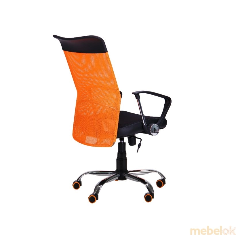 стул с видом в обстановке (Кресло АЭРО HB Line Color (сиденье черное Неаполь N-20/спинка сетка оранжевая))