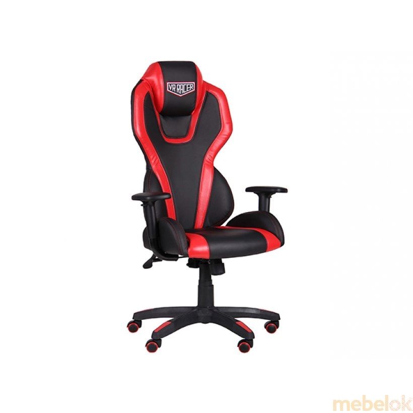 Кресло VR Racer Atom черный, PU черный/красный