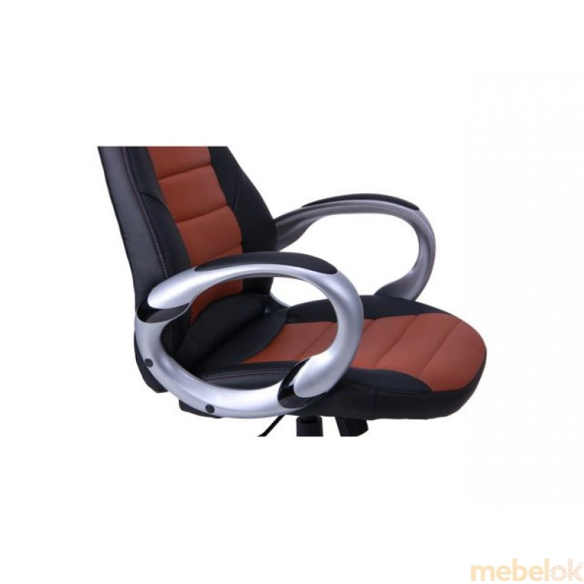 стул с видом в обстановке (Кресло Форс (CX 0678 Y10) черное с коричневыми вставками)