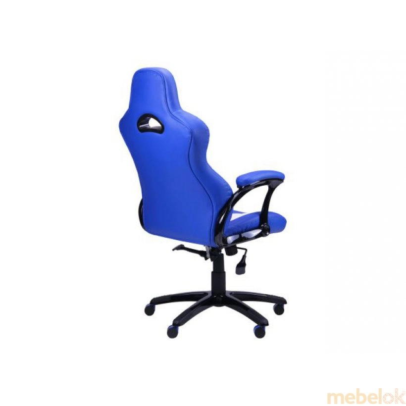 стул с видом в обстановке (Кресло Форсаж №10 синий/белые вставки)
