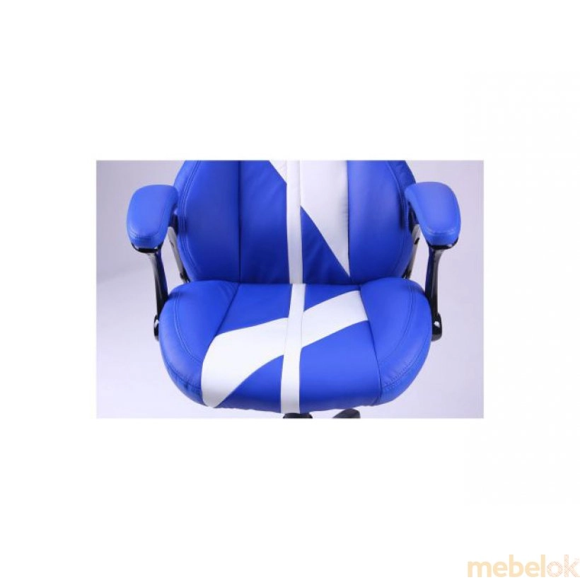 (Кресло Форсаж №10 синий/белые вставки) AMF (АМФ)