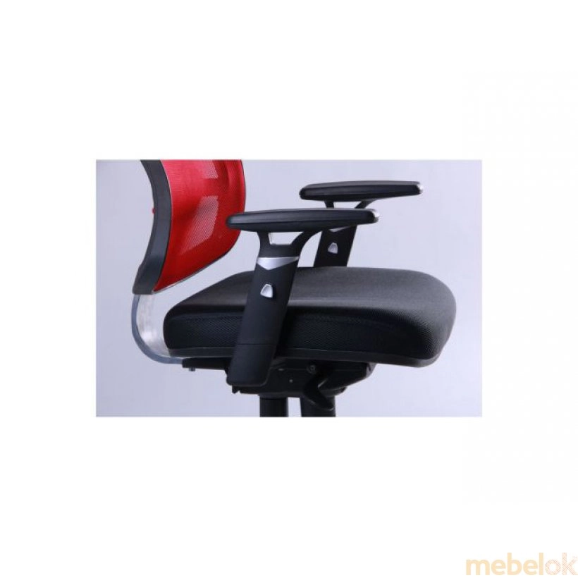 стілець з виглядом в обстановці (Крісло Коннект сидіння сітка чорна/спинка сітка червона)