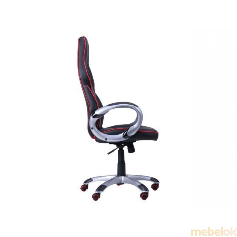 стул с видом в обстановке (Кресло Страйк (CX 0496H Y10-01) черное/кант красный)