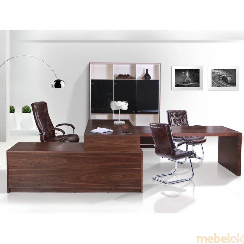 модульную мебель для офиса с видом в обстановке (Кабинет Helios)