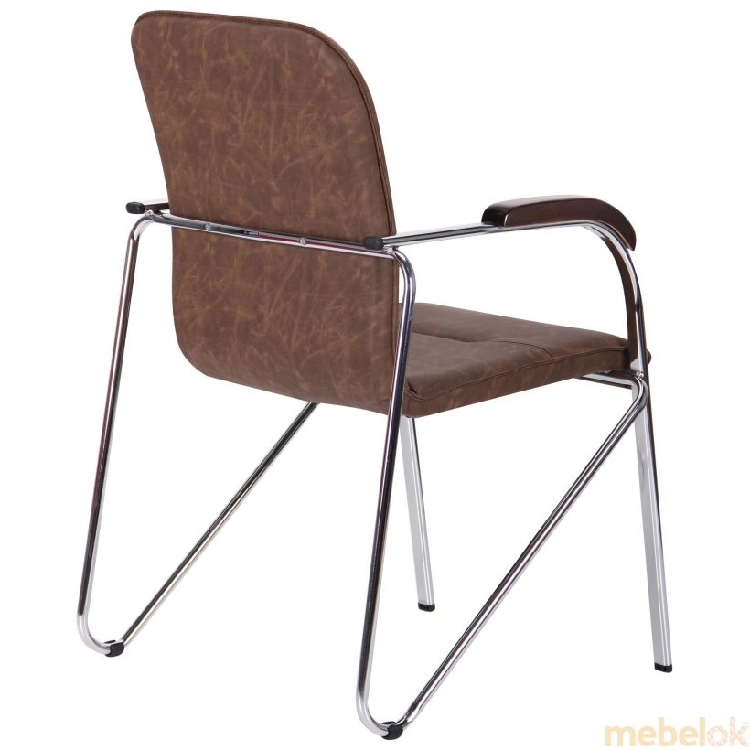 стілець з виглядом в обстановці (Стілець Самба хром бук Мадрас голд беж без канта)