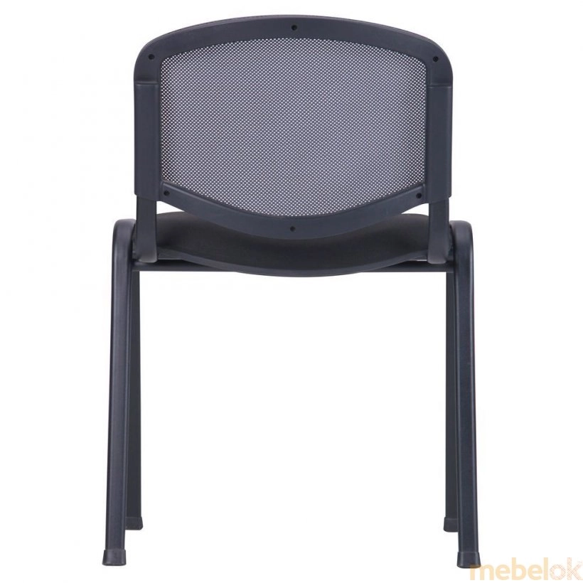 стул с видом в обстановке (Стул Изо Веб черный сиденье А-1/спинка Сетка салатовая)