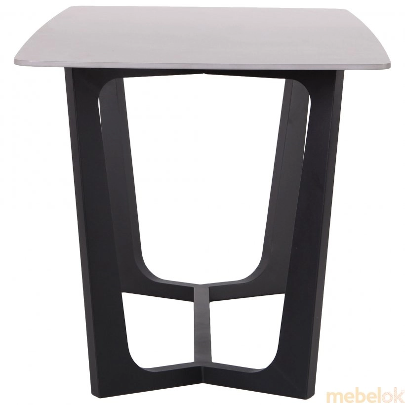 стол с видом в обстановке (Стол Blake black/ceramics Lazio gray)