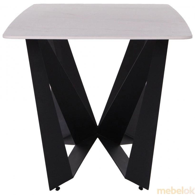 стіл з виглядом в обстановці (Стіл William black/ceramics Carrara bianco)
