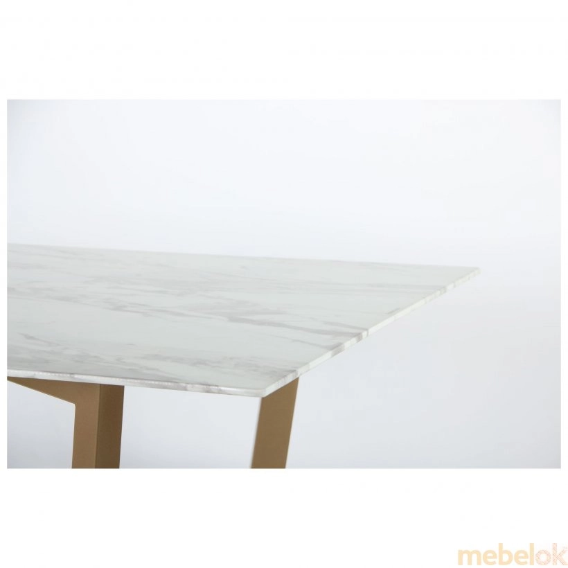 Стол Adriana gold/glass Bianco Carrara