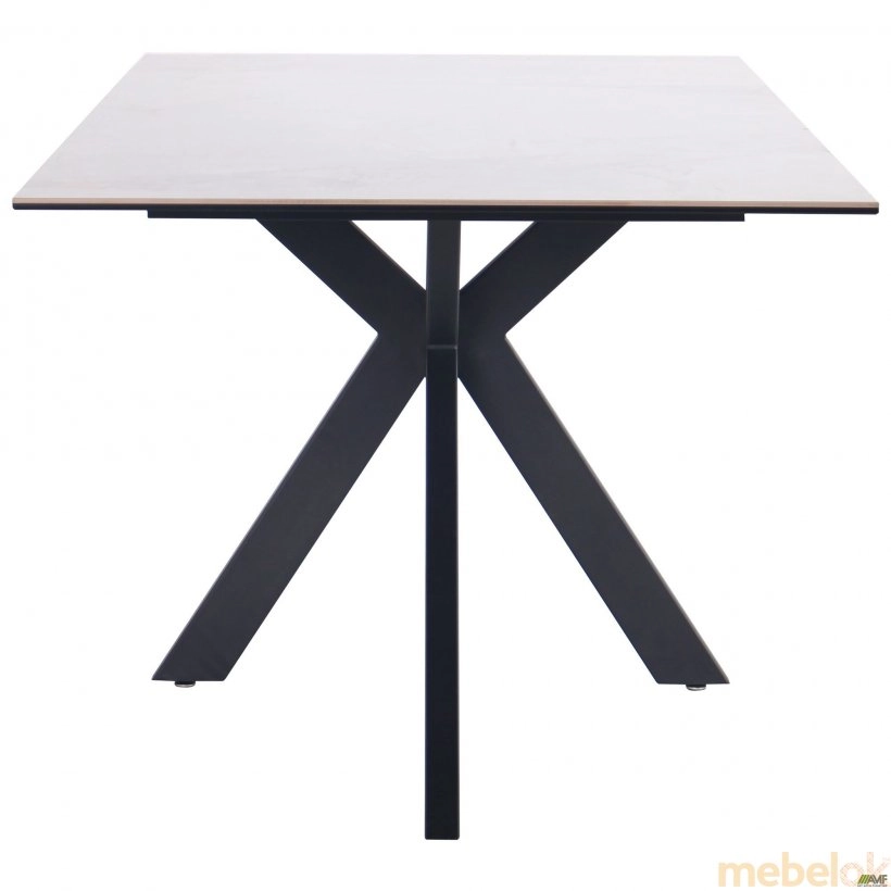 стіл з виглядом в обстановці (Стол Adam black/ceramic Italy gray ceramic)