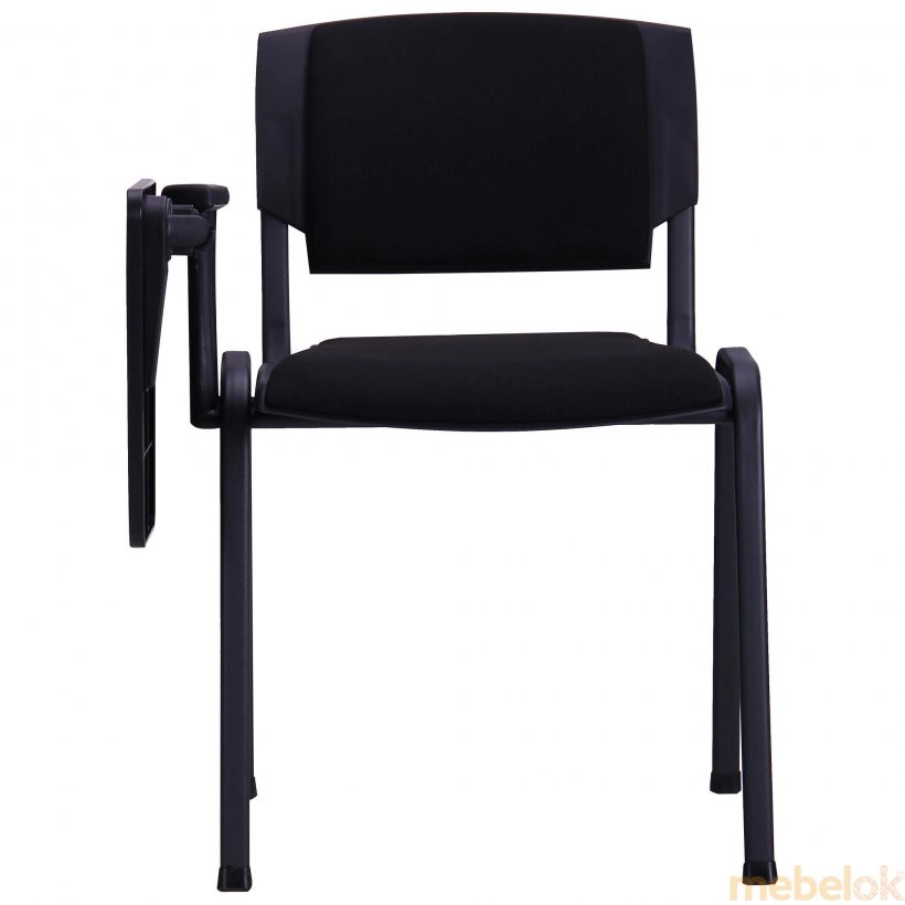 стул с видом в обстановке (Стул Призма черный А-71 со столиком)