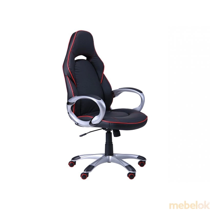 Кресло Страйк (CX 0496H Y10-01) черное/кант красный