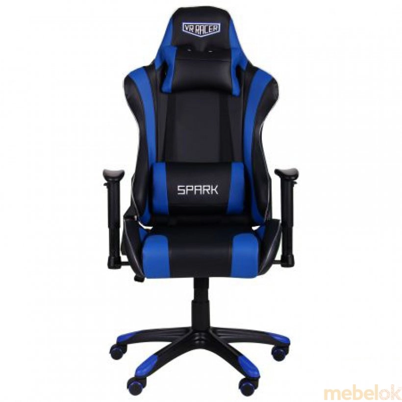 стілець з виглядом в обстановці (Крісло VR Racer Spark Blue)