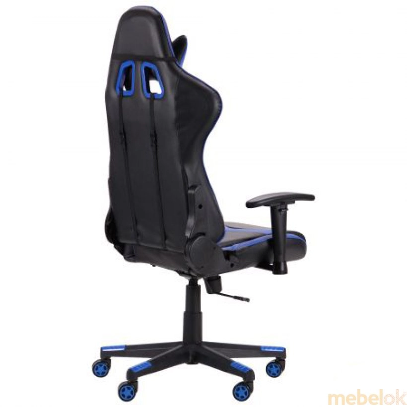 Кресло VR Racer Dexter Skyline черный/синий с другого ракурса