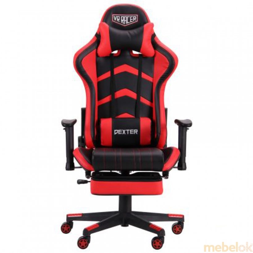 стул с видом в обстановке (Кресло VR Racer Dexter Galvatron черный/красный)