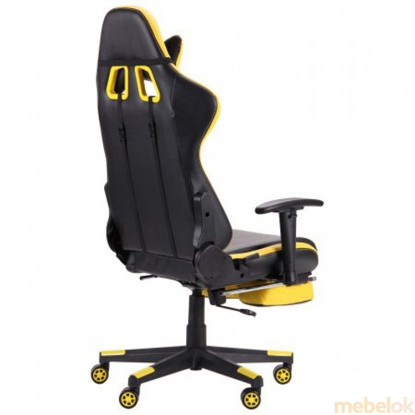 Кресло VR Racer Dexter Megatron черный/желтый с другого ракурса