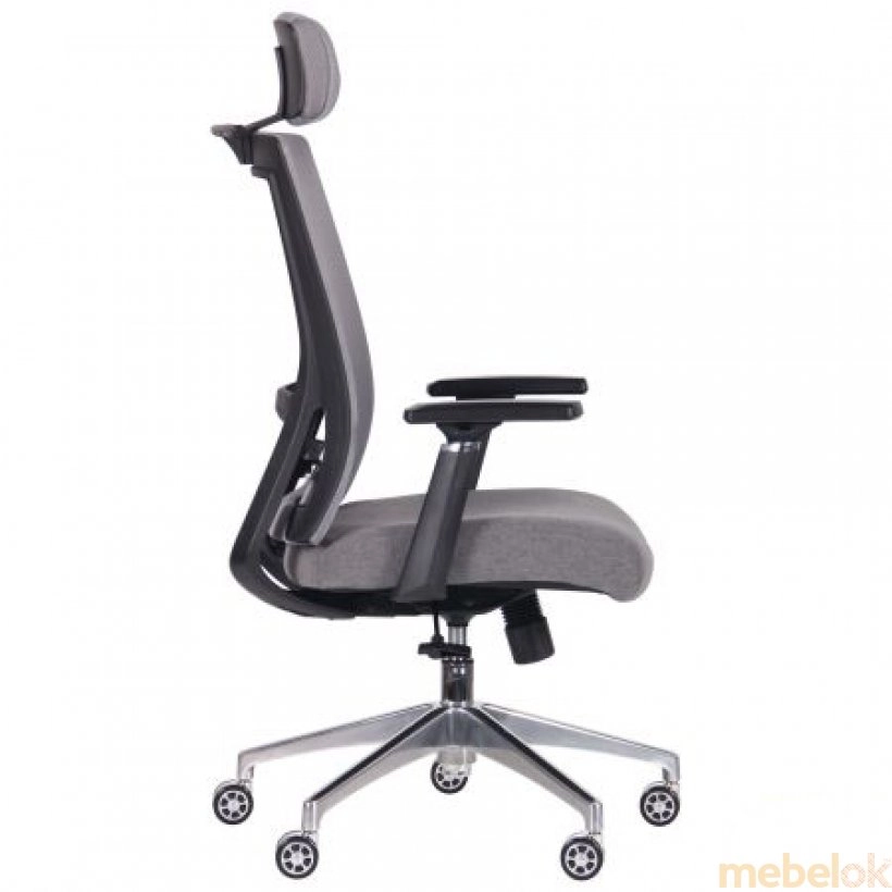 стілець з виглядом в обстановці (Крісло Self сірий/сірий)