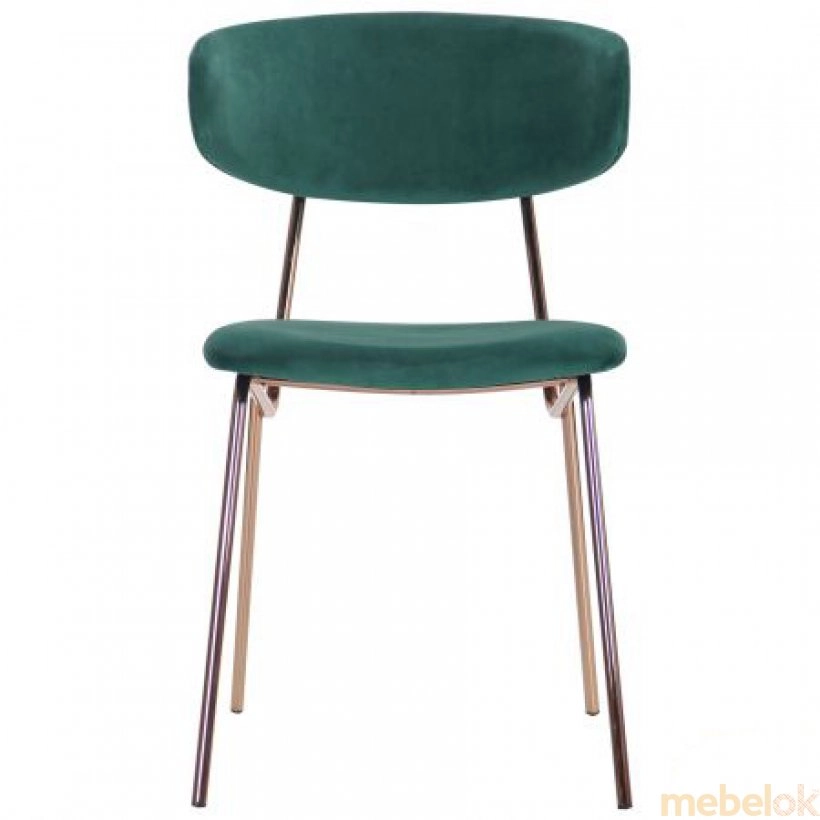 стілець з виглядом в обстановці (Стілець Alphabet B gold/dark green)