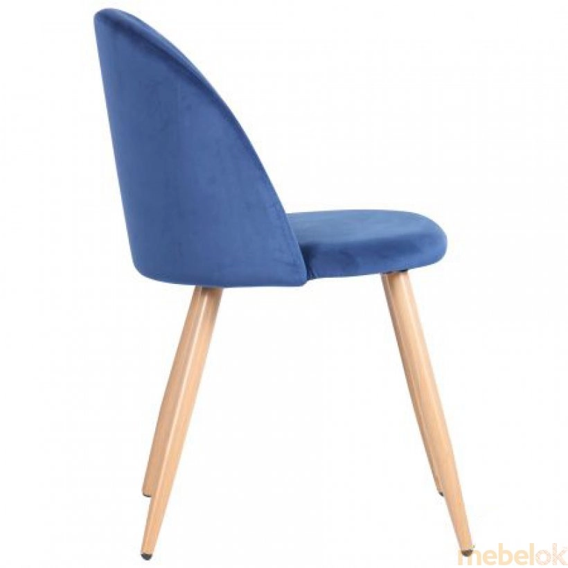 стілець з виглядом в обстановці (Стілець обідній Sherry beech/blue velvet)