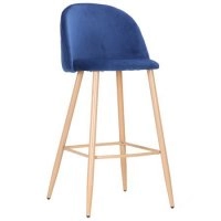 Барний стілець Bellini бук/blue velvet