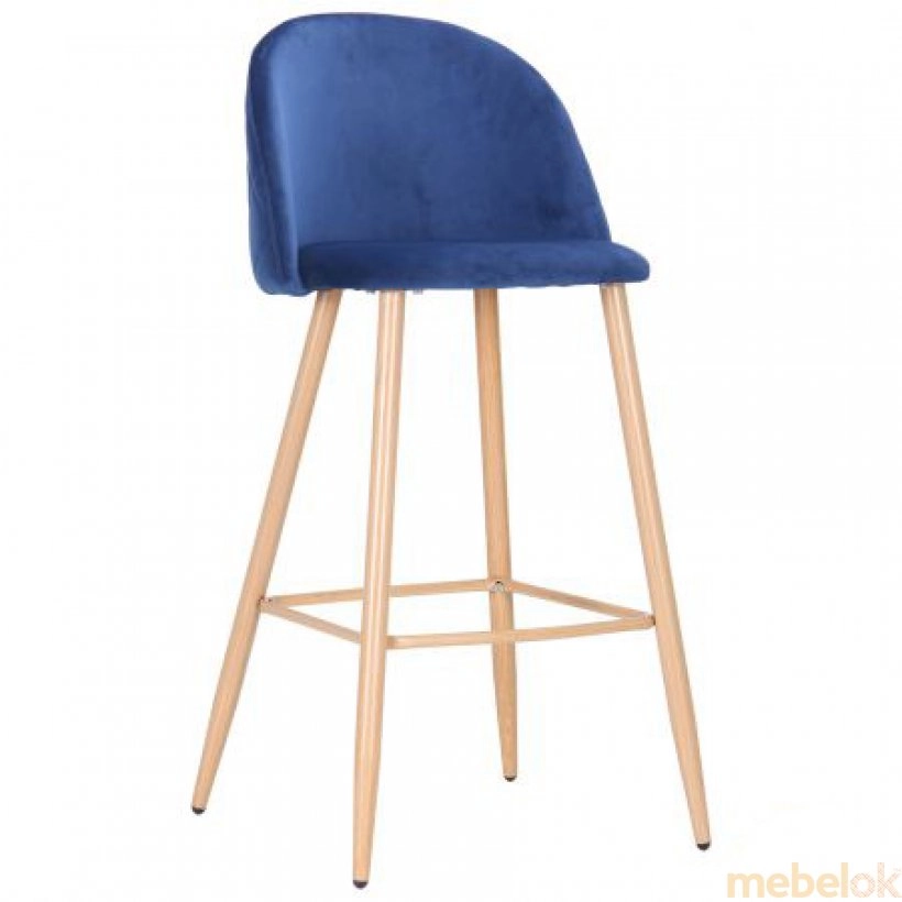 Барний стілець Bellini бук/blue velvet