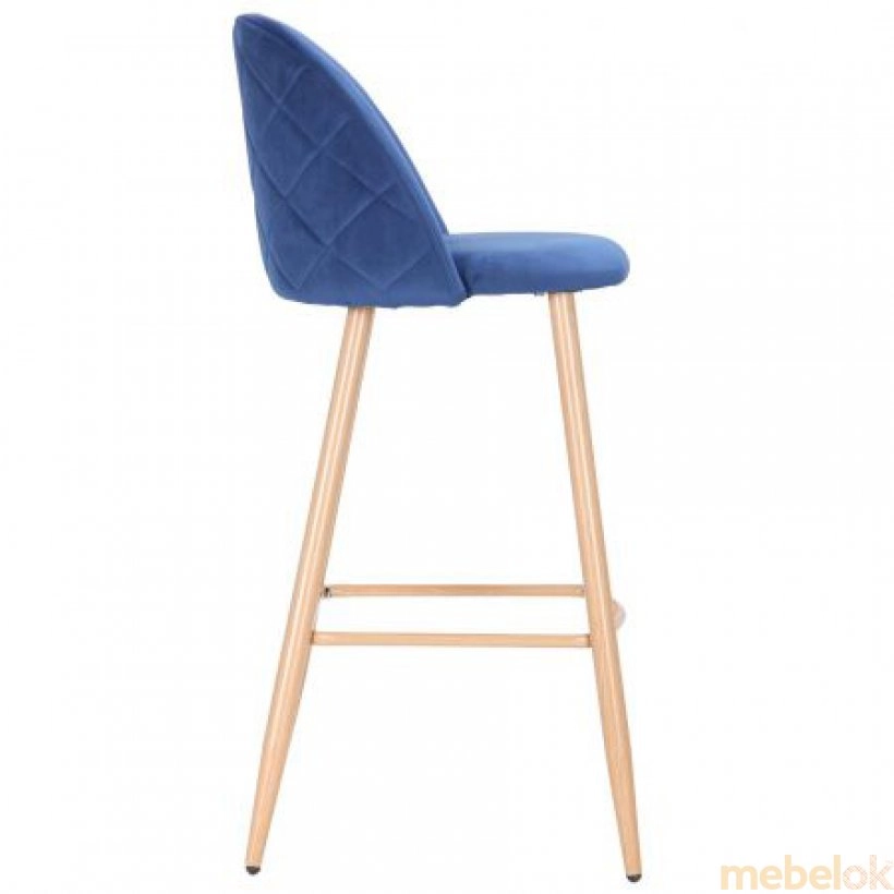 Барный стул Bellini бук/blue velvet от фабрики AMF (АМФ)